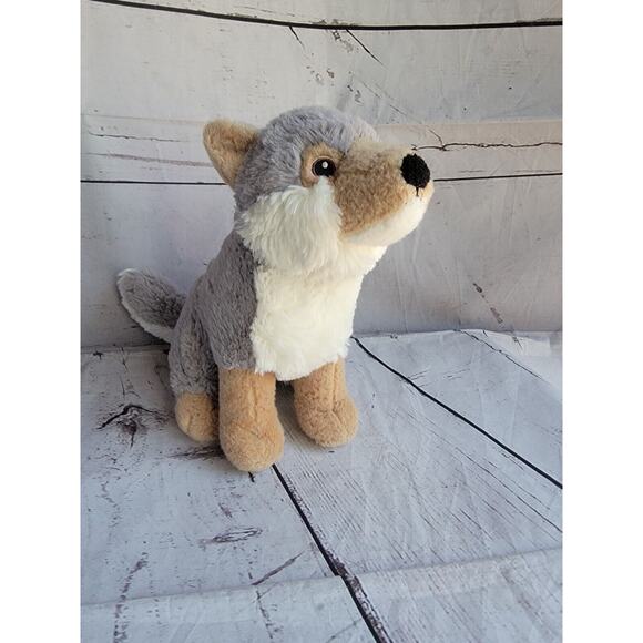 Aurora Eco Nation Wolf Plush Stuffed Animal Toy Wild Dog 8 Inch Tall - Picture 1 of 8